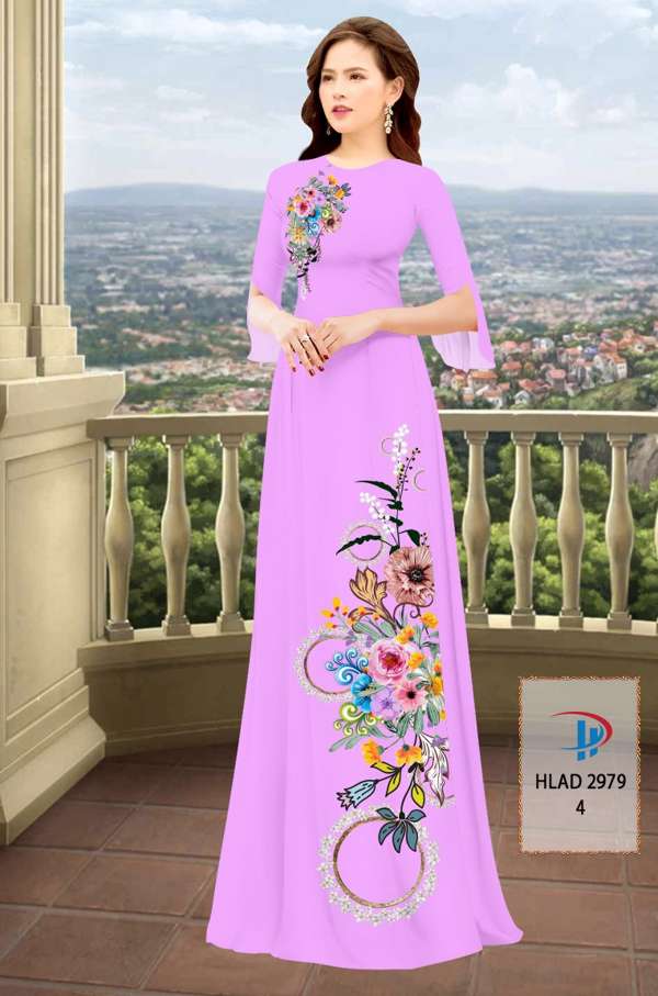 Vải Áo Dài Hoa In 3D AD HLAD2979 64